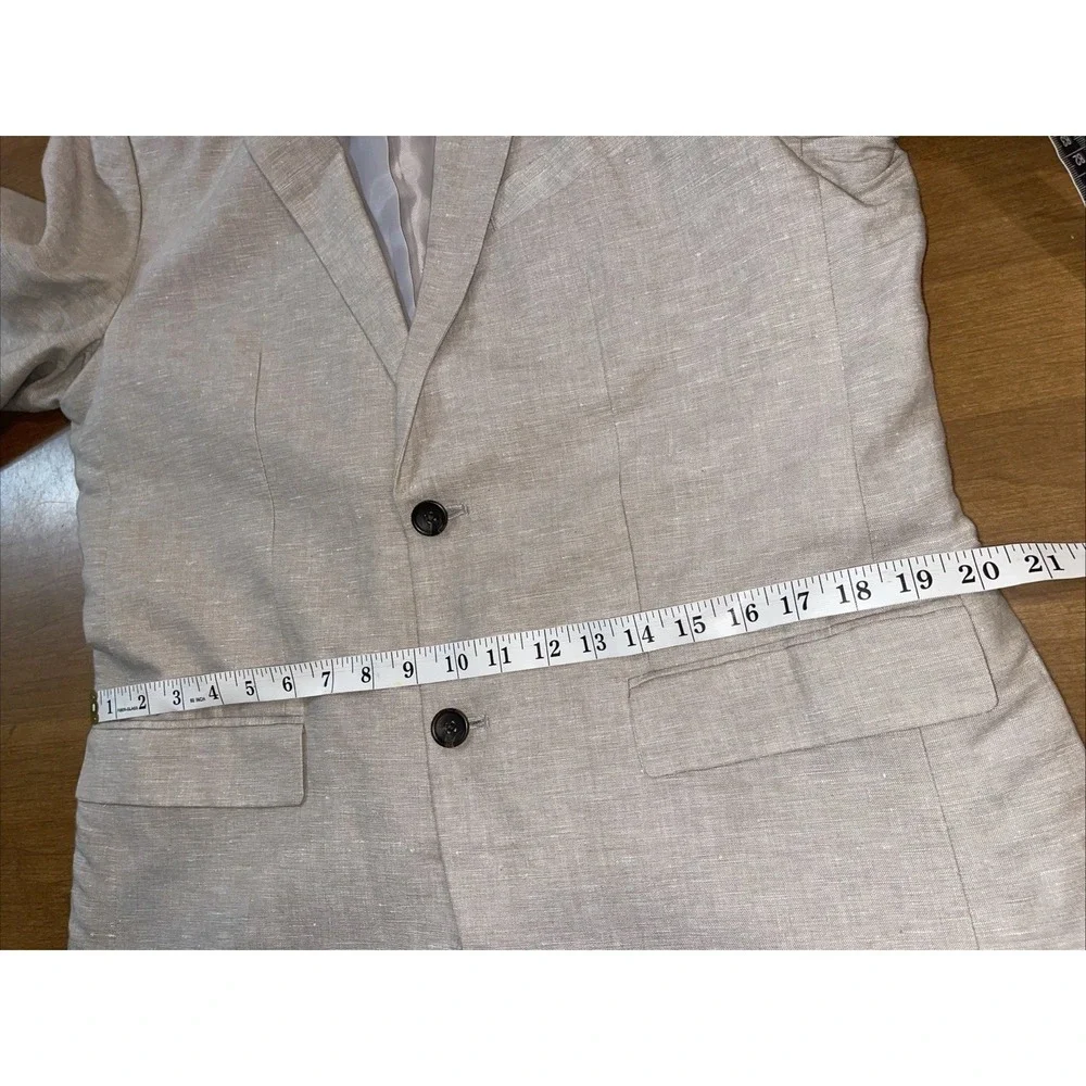 Banana Republic Linen Blend Blazer Men‎ 42 Beige Business Wedding Golf Resort
